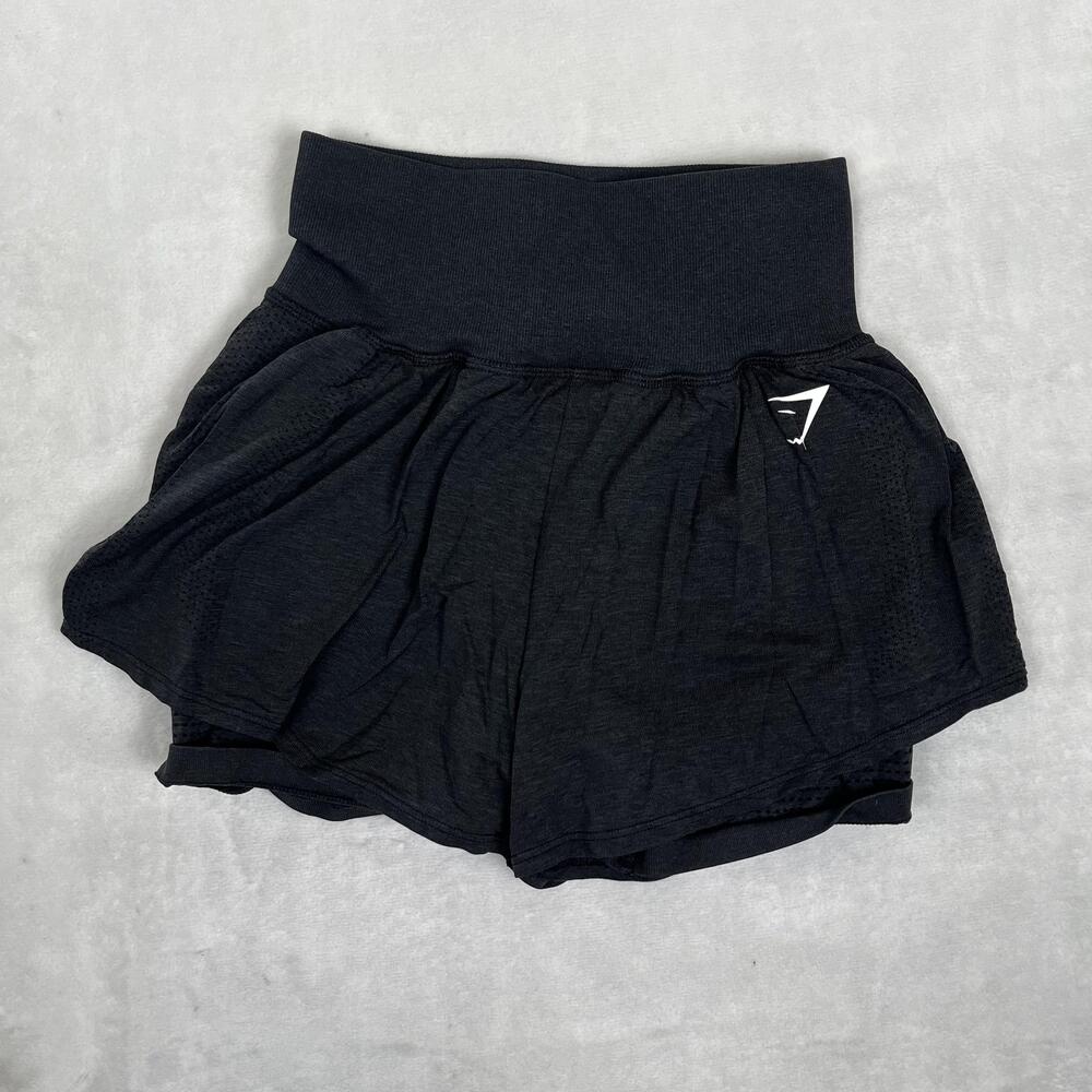 Gymshark Shorts Womens XS Black High Rise Lined Running Athletic Workout